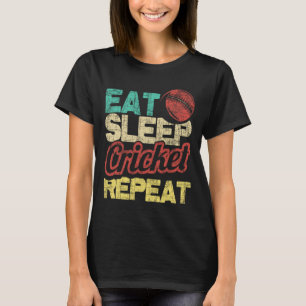 Eet Slaap Cricket Herhaal - Cricketer Tsman Tting T-shirt