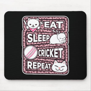 Eet Slaap Cricket Herhaal Jongens Meisje Kinderen  Muismat