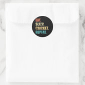 Eet slaap cricket herhalen. ronde sticker (Tas)