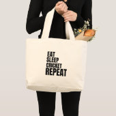 Eet slaap cricket repeat grote tote bag (Voorkant (product))