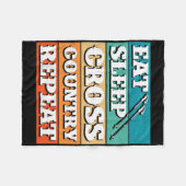 Eet Slaap Cross Country Herhaal Skiër Wintersport Fleece Deken (Voorkant (Horizontaal))