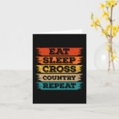 Eet Slaap Cross Country Herhaal Skiër Wintersport Kaart (Gele Bloem)