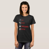 Eet Slaap Cyber Security Herhaal en Bescherm Voor T-shirt (Voorkant volledig)