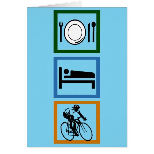 Eet Slaap Cyclus Cyclist Kaart (Voorkant)