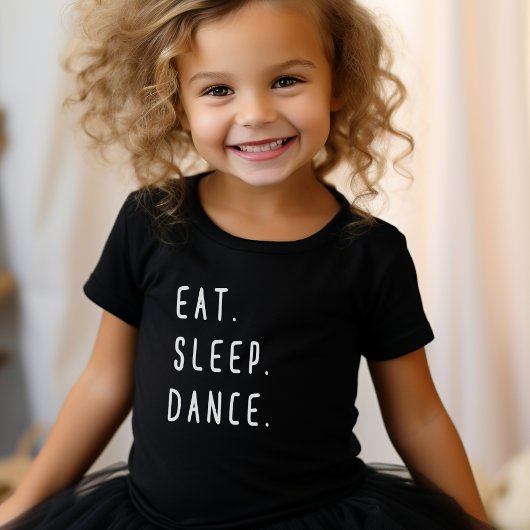 Eet slaap dansen ballerina Schattige meisje T-shirt