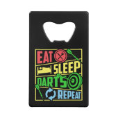 Eet Slaap Darts Herhalen - Dart Speler Creditkaart Flessenopener (Voorkant)