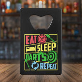 Eet Slaap Darts Herhalen - Dart Speler Creditkaart Flessenopener