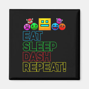 Eet Slaap Dash Herhaal Video Game Geometrie Video Magneet