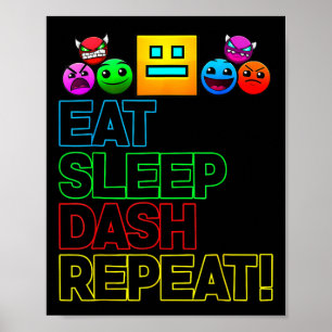 Eet Slaap Dash Herhaal Video Game Geometrie Video Poster