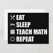 Eet. Slaap. De Wiskunde van de leer. Herhaal Briefkaart (Voorkant / Achterkant)