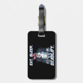 Eet Slaap Deadlift Gym Bodybuilding Tanktop Bagagelabel (Achterkant verticaal)