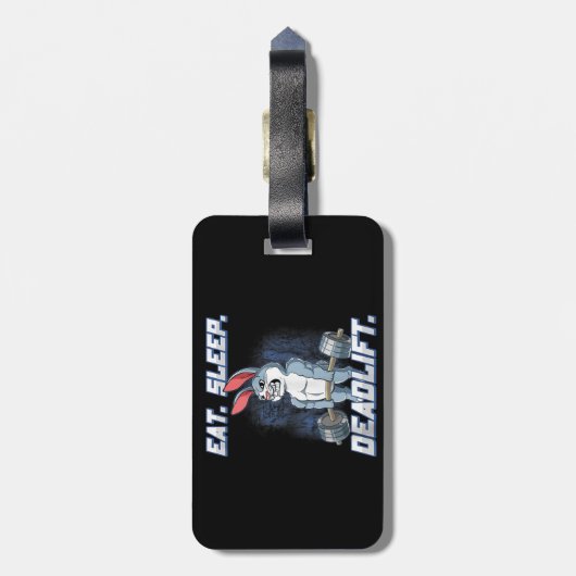 Eet Slaap Deadlift Gym Bodybuilding Tanktop Bagagelabel (Achterkant verticaal)