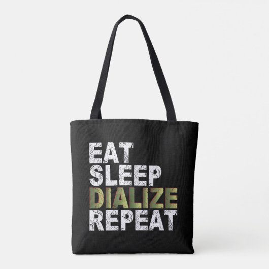 Eet Slaap Dialiseren Herhaal Verpleegkunde en Dial Tote Bag (Achterkant)