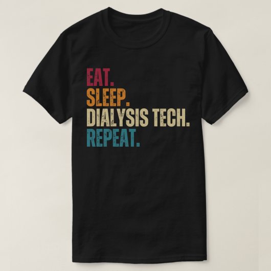 Eet Slaap Dialyse Tech Herhaal 2 T-shirt (Design voorkant)