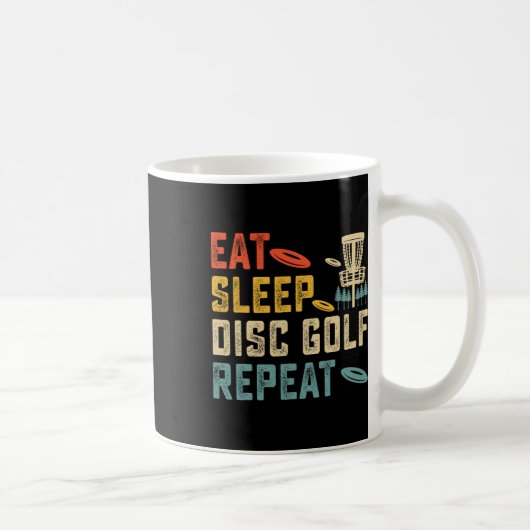 Eet Slaap Disc Golf Herhaal Koffiemok (Rechts)