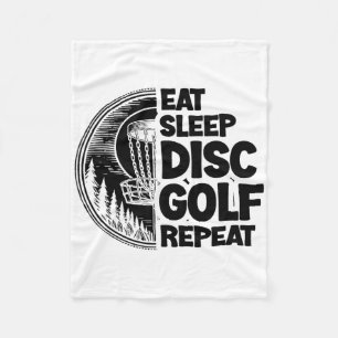 Eet Slaap Disc Golf Herhaal Sporten Frolfer Atleet Fleece Deken
