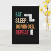 Eet slaap dominostenen herhalen | Speel Dominoes L Kaart (Gele Bloem)