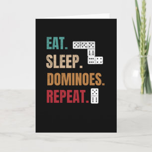 Eet slaap dominostenen herhalen Speel Dominoes L Kaart