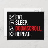 Eet. Slaap. Doomscroll. Herhaal Briefkaart (Voorkant / Achterkant)