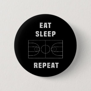 Eet slaap door schetsbyll herhalen ronde button 5,7 cm