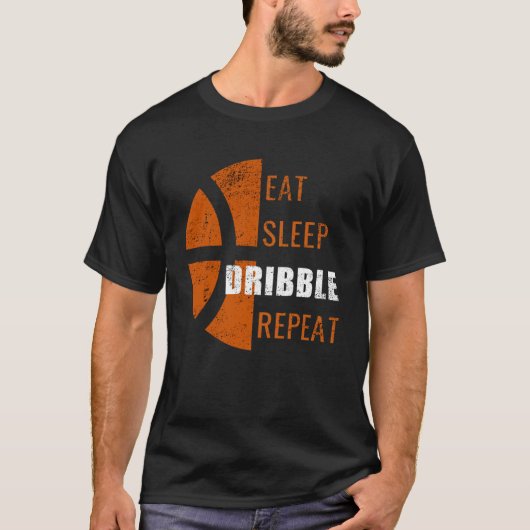 Eet Slaap Dribble Herhaal Basketbal Mannen Vrouwen T-shirt (Voorkant)