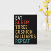 Eet slaap drie-kussen biljart herhalen grappig pla kaart (Gele Bloem)