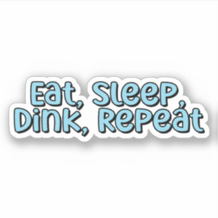 Eet, slaap, drink, herhaal blauwe retro tekst sticker