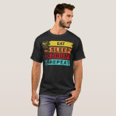 Eet Slaap Drum Herhaal Drummer Kleding T-shirt (Voorkant volledig)