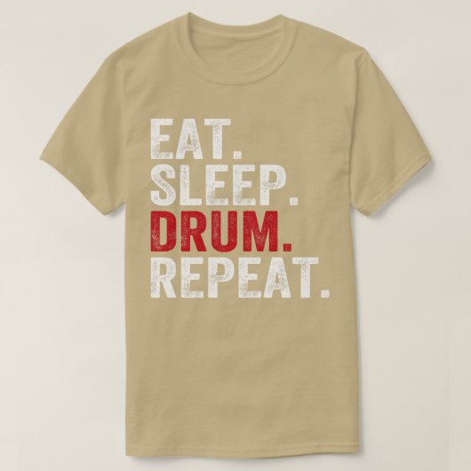 Eet Slaap Drum Herhaal Drummers T-shirt (Design voorkant)