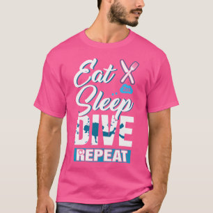 Eet Slaap Duik Herhaal Scuba Duiken Liefhebber T-shirt