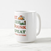 Eet Slaap Dunker Herhaal - Grappige Basketbal Kers Koffiemok (Voorkant rechts)