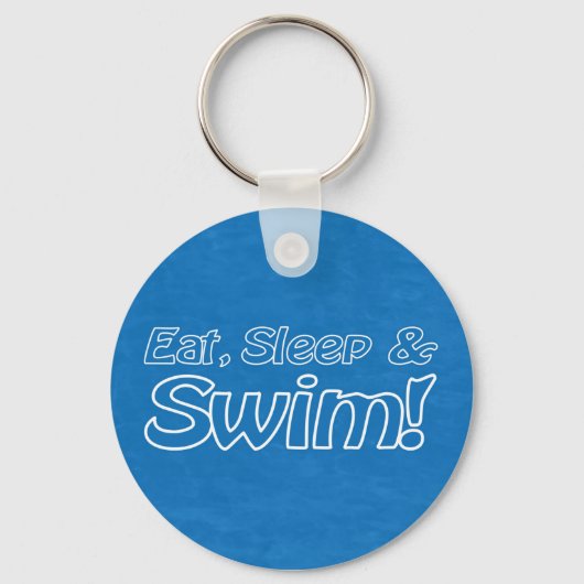Eet, Slaap en Swim! Button Sleutelhanger (Voorkant)