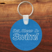 Eet, Slaap en Swim! Button Sleutelhanger (Voorkant)