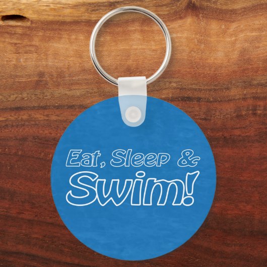 Eet, Slaap en Swim! Button Sleutelhanger (Voorkant)