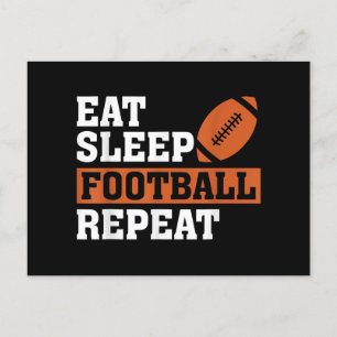 Eet slaap Football Herhaal Geweldige liefde Footba Briefkaart