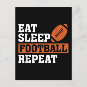 Eet slaap Football Herhaal Geweldige liefde Footba Informatiekaartje