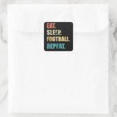 Eet slaap football herhalen. vierkante sticker (Tas)