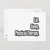Eet. Slaap. Fysiotherapie. Briefkaart (Voorkant / Achterkant)