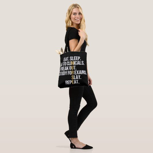 Eet slaap Ga naar klinieken Grappige Verpleegkunde Tote Bag (Op model)
