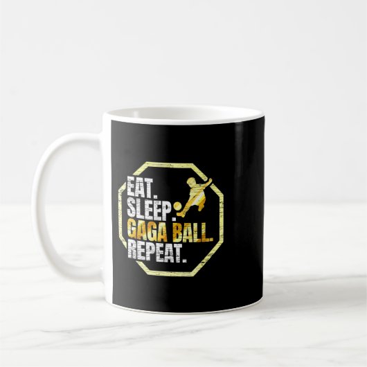 Eet Slaap Gaga Bal Herhalen Koffiemok (Links)