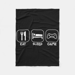 Eet Slaap Game Grappige Gamer Videogames Cadeau T- Fleece Deken