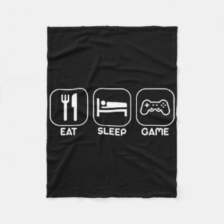 Eet Slaap Game Grappige Gamer Videogames Cadeau T- Fleece Deken