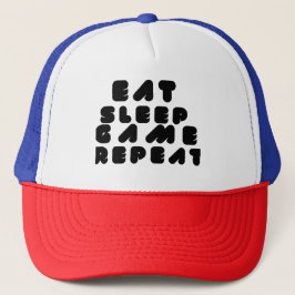 Eet Slaap Game Herhaal – Gamer Citaat Trucker Pet