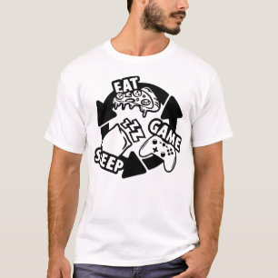 Eet Slaap Game Herhaal Gamer Grappig Gamen T-shirt