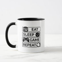 Eet Slaap Game Herhaal Grappige Retro Gamer Mok