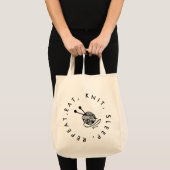Eet slaap gebreid herhalen Breien Naalden cadeau Tote Bag (Voorkant (product))