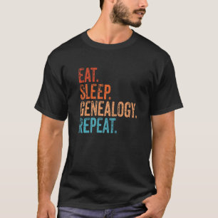 Eet slaap genealogie Herhaal grappige genealoog Vi T-shirt