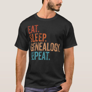 Eet slaap genealogie Herhaal grappige genealoog Vi T-shirt