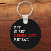 Eet. Slaap. Genealogie. Herhaal. Sleutelhanger (Voorkant)