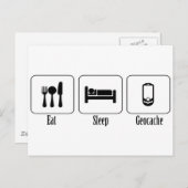 Eet, Slaap, Geocache Briefkaart (Voorkant / Achterkant)